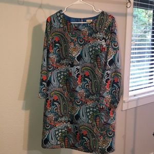 J crew silk like paisley dress size 8